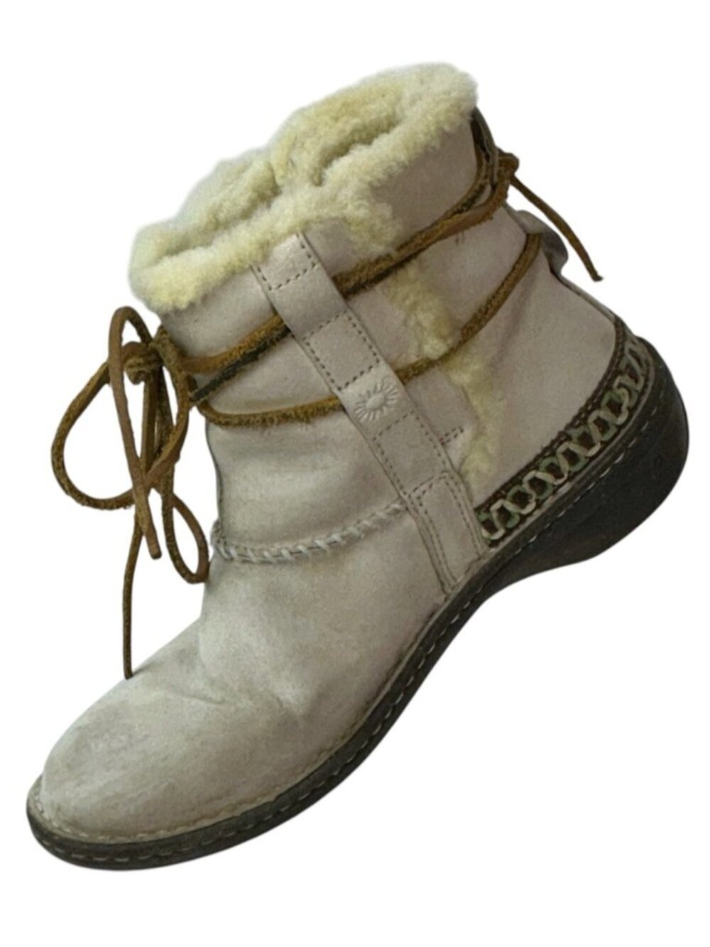 UGG Australia Ankle Boots Womens Cove Suede Leather 5178 Beige Cream US size 9 - Picture 4 of 16